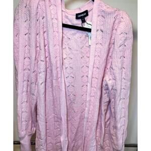 Express Chunky Knit Cardigan - Light Pink